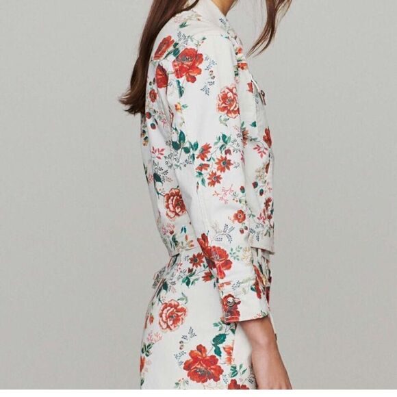 Denim Jacket with Floral Print - Picture 4 of 14